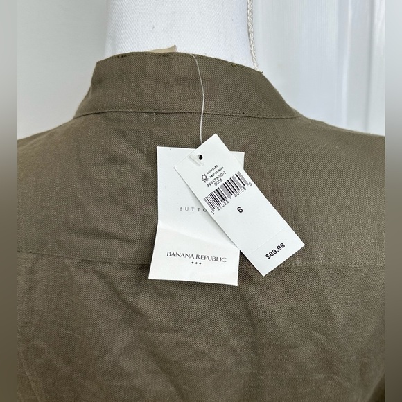 LINEN RAYON BANANA REPUBLIC SHORT SLEEVE DRESS SIZE 6 - Picture 5 of 7